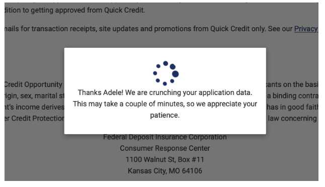 quick credit connect application