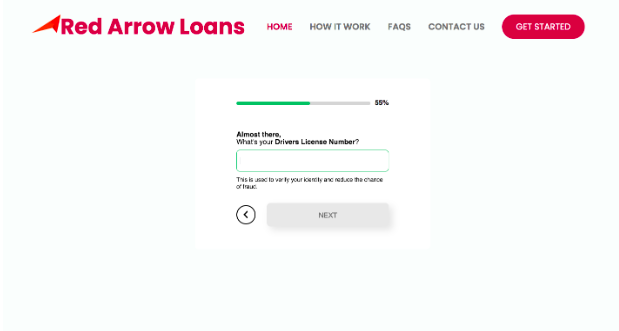 red arrow loans online application step 3